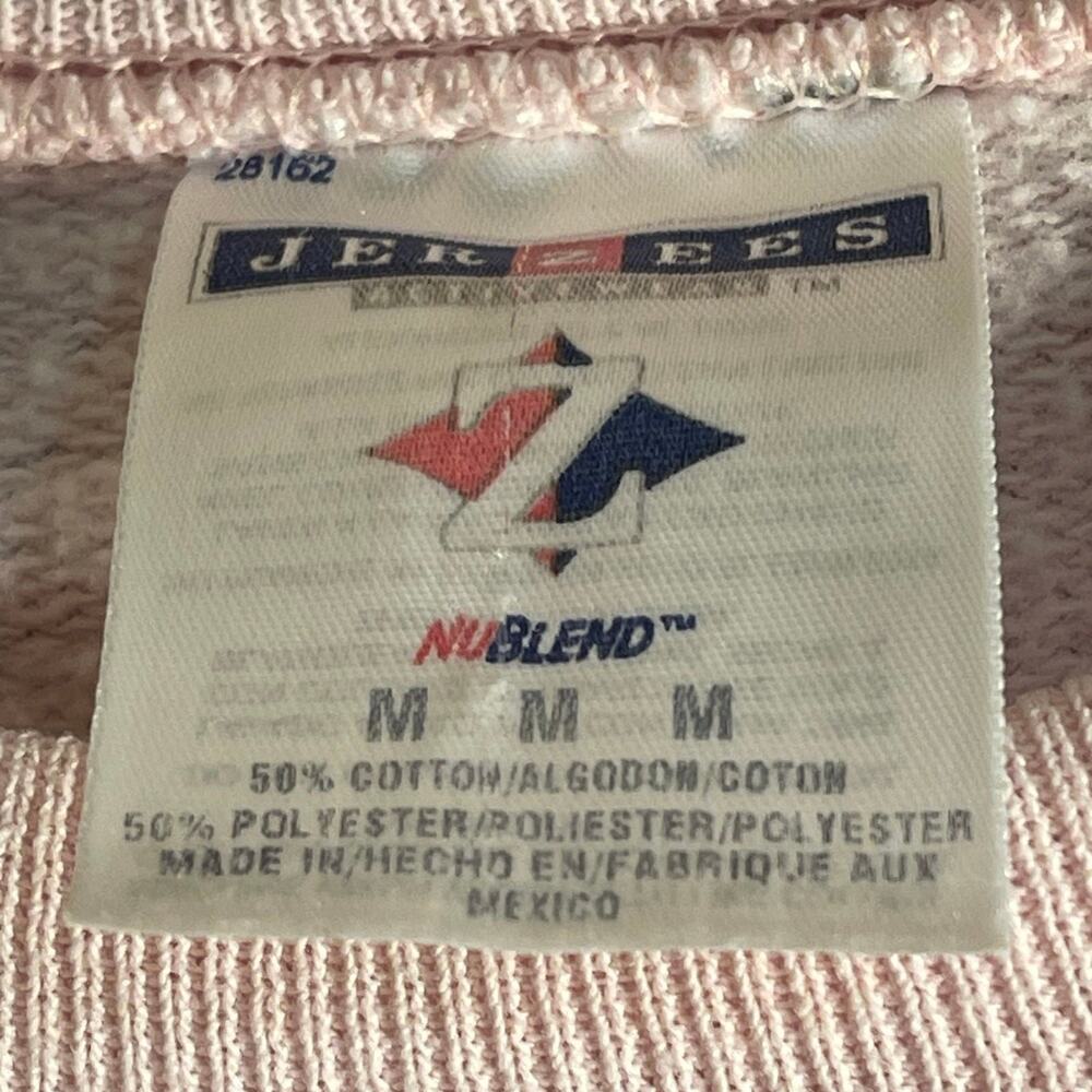 Vintage Jerzees He is Risen Jesus Christ Cross Sweater Sweatshirt Pink Medium - Picture 7 of 10